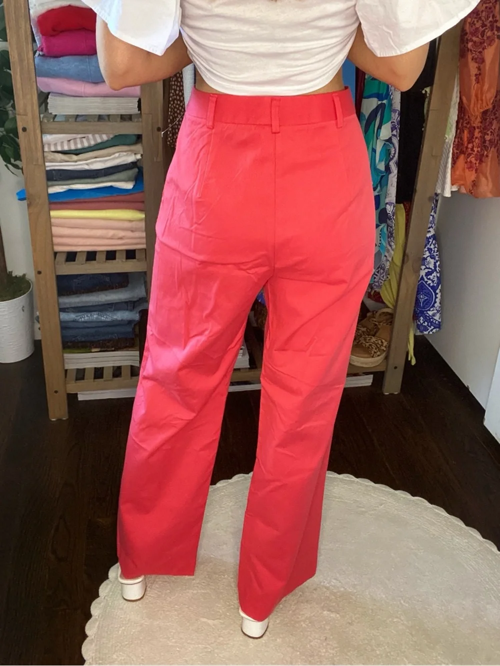 J.McLaughlin Brock Women’s Wide-Leg Pants in Vibrant Coral! 🦞